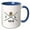 Blue/White, variant on 3drose, Illinois State Abbreviation, Statehood, Flag Art on White Background., 11oz Two-tone Red Mug