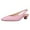 Pink, variant on FSJ Women Classic Square Closed Toe Elastic Strap Slingback Pumps Chunky Block Low Heel Slip On Party Dressy Office Shoes Size 8 Yellow
