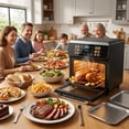 thumbnail image 2 of Large Pro Air Fryer Oven With Grill Combo For Kitchen Use, 12-In-1 Smart Convection Ovens, Air Fryer With Glass Viewing Window, Nonstick Basket, Fryer Liners, Removable Doo, 2 of 5
