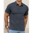 thumbnail image 5 of QDG Men's Polo Shirt with Pocket - Breathable Cotton Golf Shirt, Moisture Wicking Casual Short Sleeve Collared T-Shirt, Regular FitDark Blue 2XL, 5 of 9