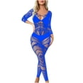 thumbnail image 2 of DPTALR Lingerie Aguichant pour Femmes Bas Résille Sans Coutures en Maille Résille Combinaison Ajourée Justaucorps Vêtement de Nuit, 2 of 3