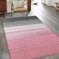 thumbnail image 3 of 3'x5' Area Rugs, Pink Gray Ombre Indoor Outdoor Area Rug for Living Room Bedroom, Vintage Country Wooden Washable Bathroom Rugs Kitchen Floor Carpet Mats Home Decor Aesthetic, 3 of 8