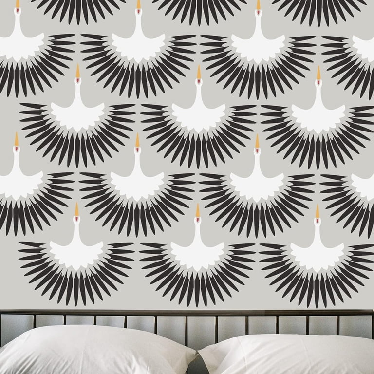 Flock Of Cranes Wall Art Stencil Reusable Wall Stencils For Easy Diy