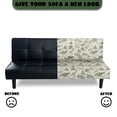 thumbnail image 5 of SCRAWLGOD Fern Leaf Print Armless Sofa Cover Stretch Furniture Protector Sofa Slipcover Washable 1 Piece Couch Cover for 3 Cushion Couch Heavy Duty Anti Slip Futon Slipcover, 5 of 9