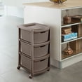 thumbnail image 3 of Cajonero Apariencia Rattan 3 Gavetas Altas Con 4 Ruedas RIMAX Rattan 3 gavetas, 3 of 4