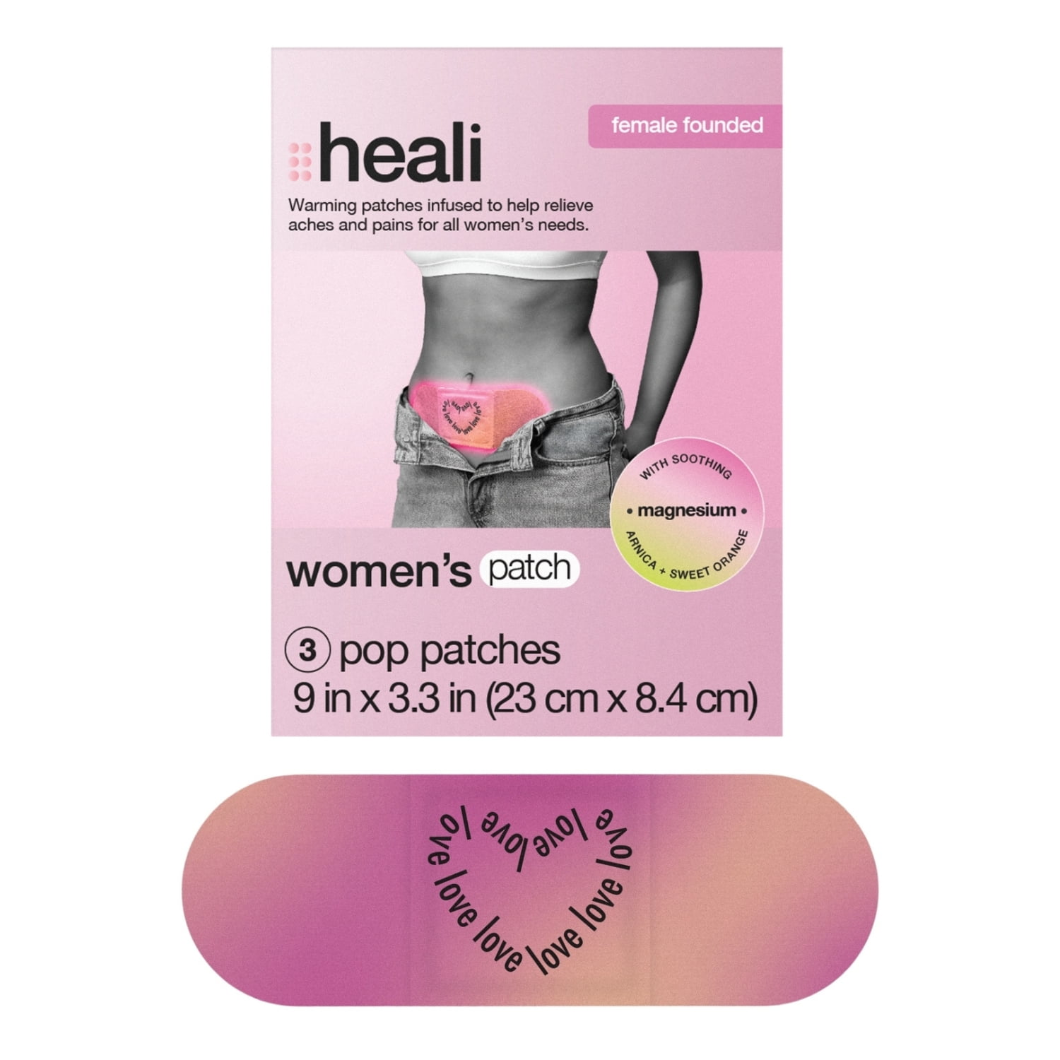 Heali Women Heat Patches, Pain Relief for Menstrual and Muscle Aches, 3 Count