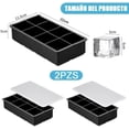 thumbnail image 2 of 2 Moldes y Bandejas de Silicona para Hielo,8 Cavidade Moldes para Paletas Heladas con Tapa,Molde de Hielo Cuadrado,Sin BPA,Reutilizables,Adecuado para Hacer Cubitos Hielo y Bebidas Frías, 2 of 4