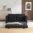 thumbnail image 6 of VINGLI Modern Chenille Pull Out Couch 6" Thick Loveseat Sofa Sleeper, Black, 6 of 18