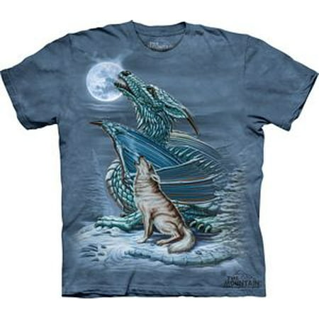Wolf Moon T-shirt - Dragon Wolf Moon Adult T-Shirt - 103194
