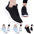 thumbnail image 6 of NOKIO Women's Slip on Walking Running Shoes Tennis Casual Fashion Sneakers Comfort Non Slip Work Sport Athletic Trainer Fly Woven Hollow Breathable Fashion Flat Lace Up Sport Shoes, 6 of 7