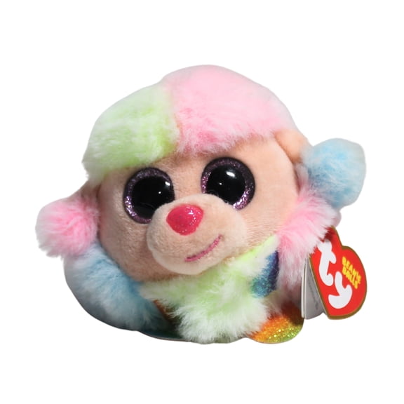 Beanie Balls- Rainbow the Dog  – Glitter Eyes  - Stuffed Animal