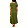 thumbnail image 2 of Asgosdo Lounge Dresses for Women Short Sleeve Scoop Neck Loose Fit Casual Comfy Maxi Dress with Pocket, 2 of 7