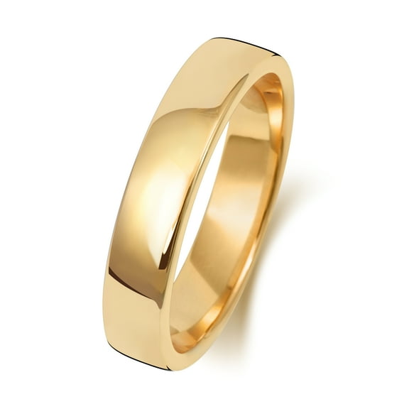 Light 18k Gold 4mm Soft Court Comfort Men/Women Wedding Band/Ring