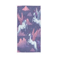 Bath Towel Single-Sided Printed Highly Absorbent Soft Quick Towel for Bathroom Spa Gym & Sports Unicorn