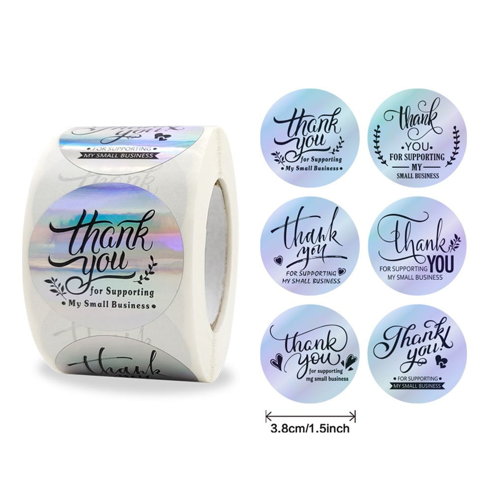 Details about   500X Thank You Labels Stickers Handmade Round Business Wedding Gift Hearts H046 