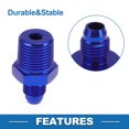 thumbnail image 4 of Unique Bargains Male Flare Reducer Hose Fitting Adapter TF-AN4-3/8 NPT Fuel Line Connector Aluminum Blue, 4 of 6