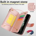 thumbnail image 6 of Allytechgroup Wallet Case for Apple iPhone 11 Pro,  Retro [1 Zipper Pocket + 6 Cards Slots] Hand Wrist Shoulder Strap Stand Shockproof iPhone 11 Pro Cover Case for Girls Women, Rosegold, 6 of 9