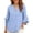 BU1, variant on Womens Blouse loose Henley Neck 3/4 Sleeve Linen Tops With Ruffle Bell Sleeve ladies Casual Elegant Shirts