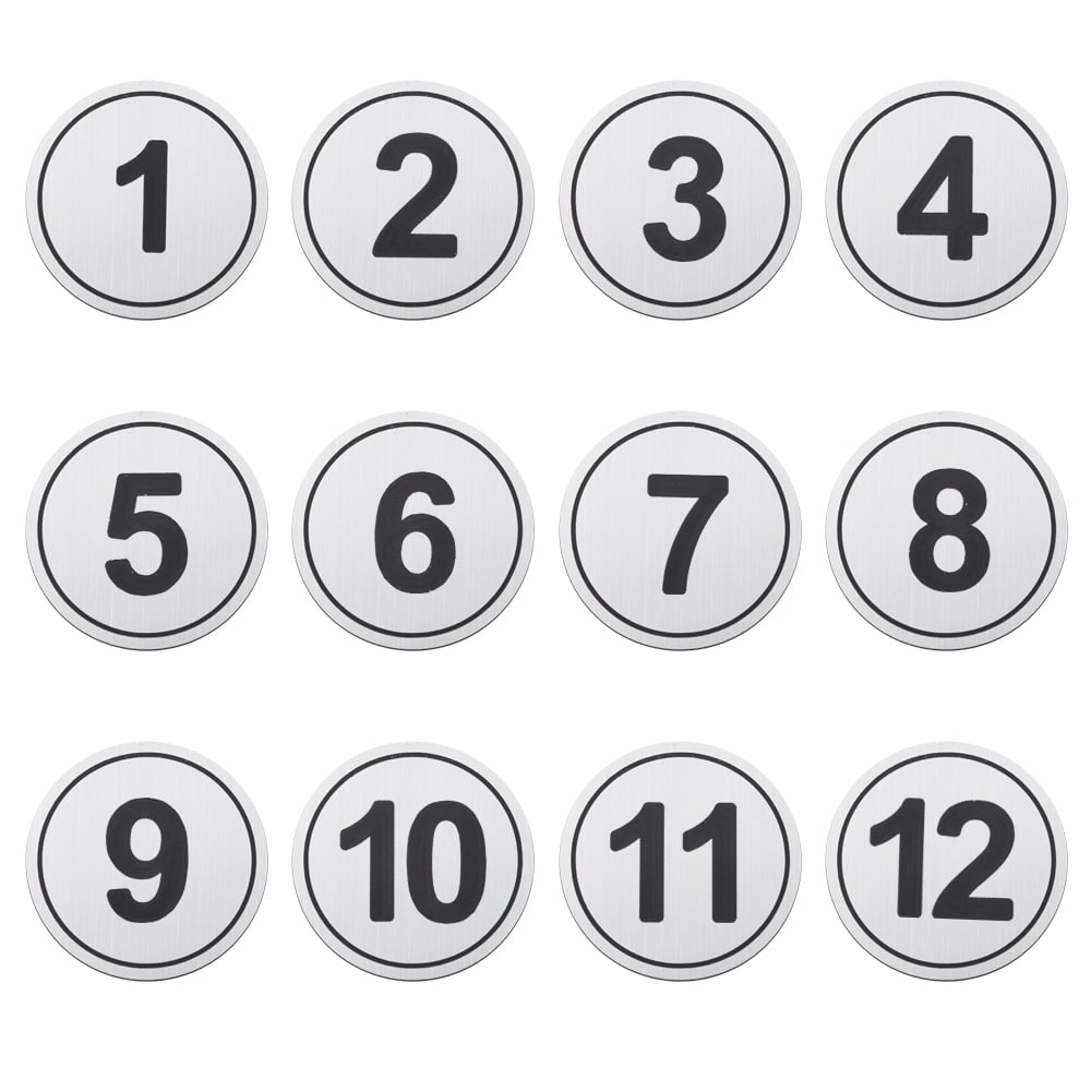 Aspire 25 PCS Door Numbers / Locker Numbers, Round Adhesive Tag Silver ...