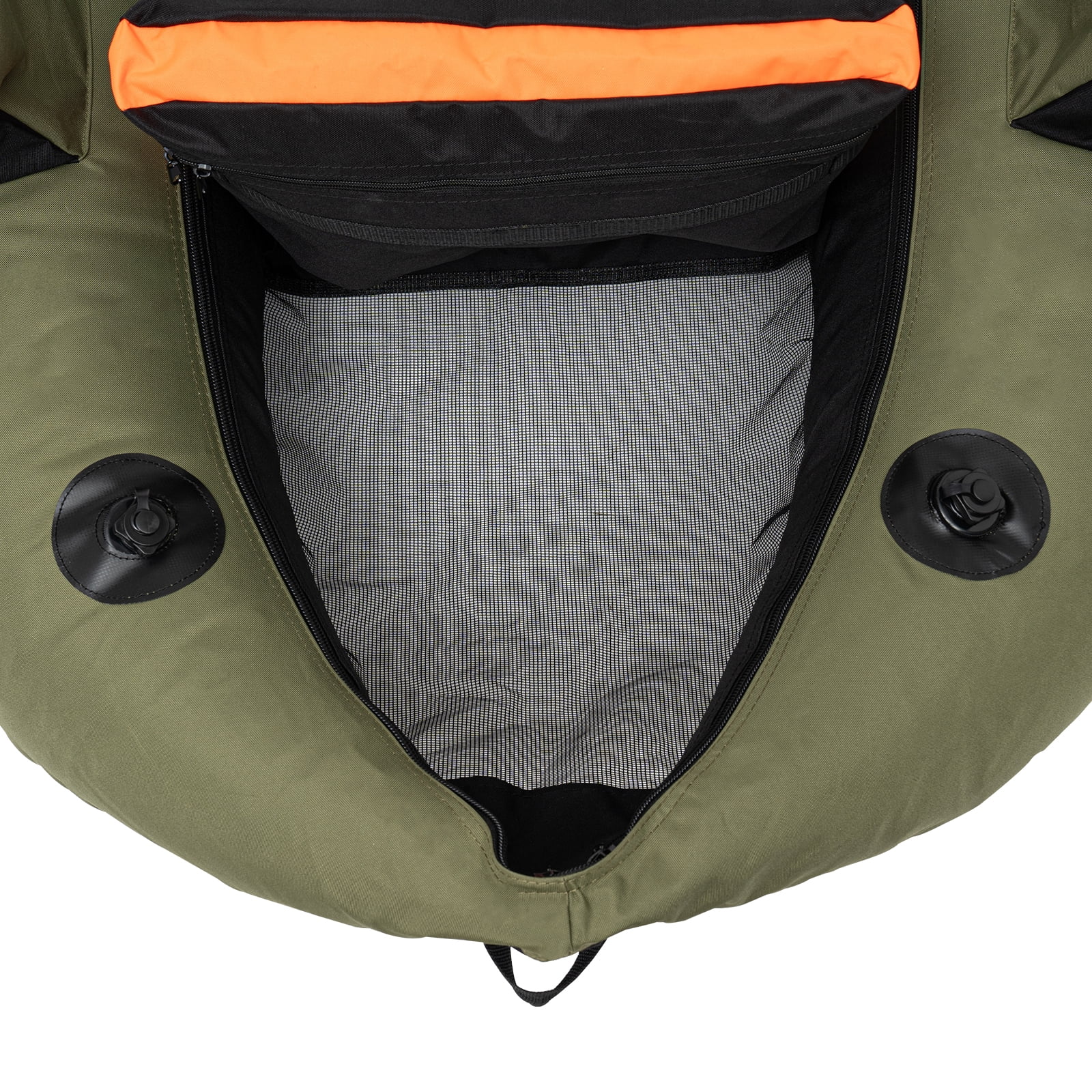 Inflatable Fishing Boat with Hand Air Pump for Adults, Portable River Lake Dinghy Boat 286LBs Load Capacity Green
