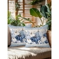 thumbnail image 2 of Outdoor Pillows Waterproof, Thanksgiving Pumpkins Bedding Throw Pillows with Insert for Couch Sofa Bed, Blue Fall Eucalyptus Autumn Rustic Flowers 16x16 Inch Pillowcases Patio Pillow Set of 2, 2 of 8
