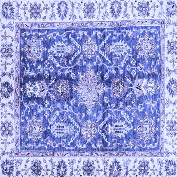 Ahgly Company Indoor Square Oriental Blue Traditional Area Rugs, 4' Square