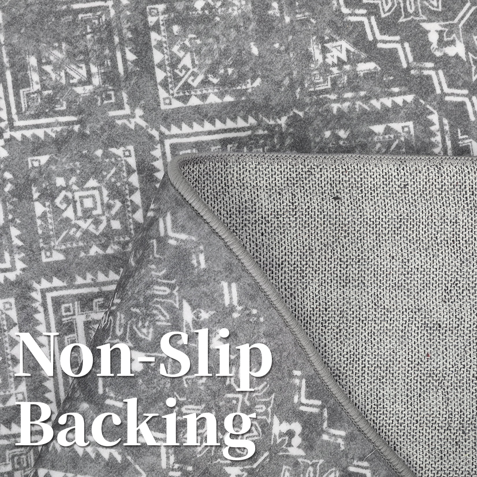 HOMERRY Area Rug 8' x 10' Modern Moroccan Distressed Area Rug for Living Room Washable Soft Indoor Floor Carpet, Gray