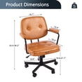 thumbnail image 6 of TPHORK Retro PU Leather Office Chair,Mid Back Swivel Task Chair with Wheels and Arms,Height and Backrest Adjustable Home Office Desk Computer Chair,Green2, 6 of 8