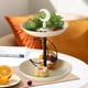 thumbnail image 1 of Frutero de 2 niveles, moderno soporte de hierro para postres, bandeja para aperitivos, postres, verduras, bodas, encimeras., 1 of 8