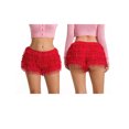 thumbnail image 2 of Women Lace Bloomers Shorts Casual Summer Layered Ruffles Elastic Short Pants for Club Streetwear, 2 of 9