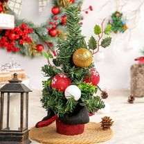 Clearance Christmas Decoration 9.8inches Mini Christmas Tree Christmas Decoration Scene Setting for Living Room Desk Bedroom Ornaments