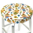 thumbnail image 3 of Zufioo Harvest Scarecrow Pattern Print Round Bar Chair Cushion Cover, Elastic Round Stool Protector, Dustproof and Non-slip Bar Kitchen Restaurant Chair Mat-12 inch, 3 of 7