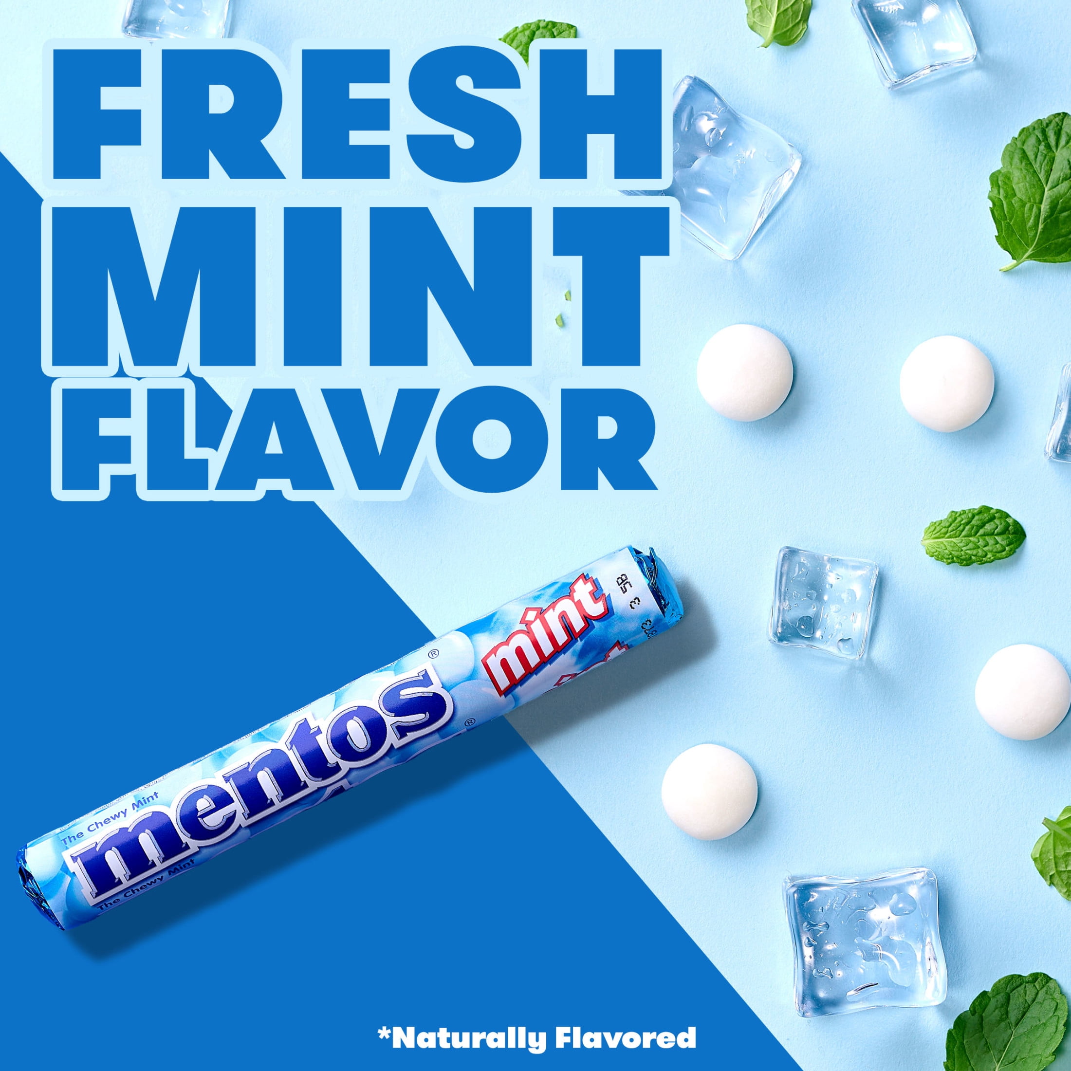 (5 pack) Mentos Peppermint Chewy Mint Candy Roll, 1.32 oz