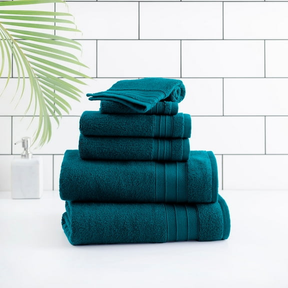 Ensemble de 6 serviettes de bain unies hometrends, vert