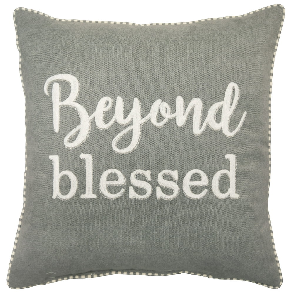 Mainstays Decorative Throw Pillow, Beyond Blessed Sentiment, Square