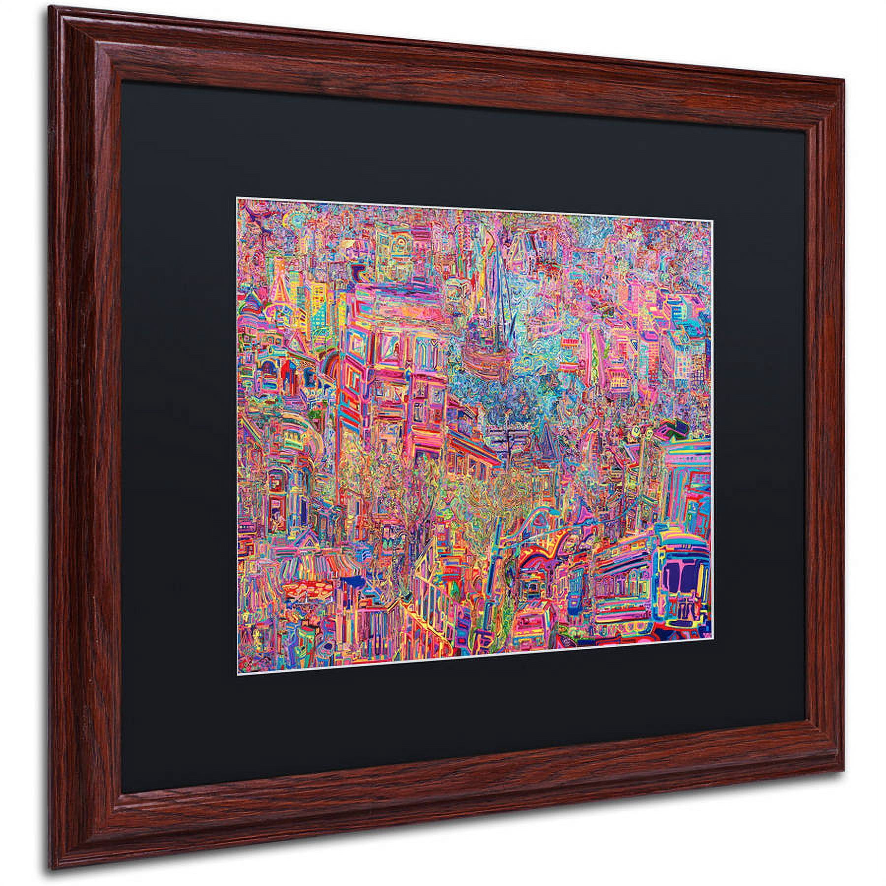 Trademark Fine Art "City" Canvas Art by Josh Byer, Black Matte, Wood Frame