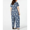 thumbnail image 7 of Style & Co. Womens Plus Printed Surplice Jumpsuit, 7 of 7
