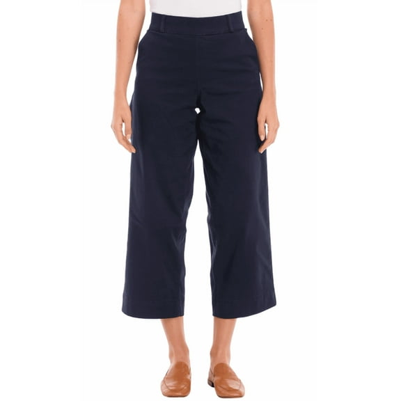 Gloria Vanderbilt Women's Pull On Wide Leg Crop Pants Navy 14