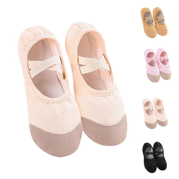Mgmyaa Girls Casual Ballet Flats Slip-On Closed Toe Adjustable Straps Flat Heel for Kids Ages 3-16