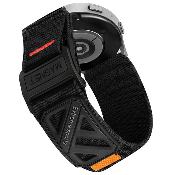 Magnetic Nylon Strap for Samsung Galaxy Watch 7/6/5/4/Active 2 40mm 44mm/Watch 6 Classic 43mm 47mm/Watch 5 Pro 45mm/Watch 4 Classic 42mm 46mm, 20mm Men's Strap