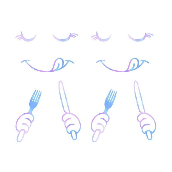 2Pc Refrigerator Stickers, Cute Happy Delicious Face Fridge Stickers