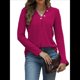 thumbnail image 3 of Camisas Elegantes de Textura para Mujer, de Algodón Básico con Rayas en las Axilas - Sudadera con Capucha Rosa Roja XL, 3 of 8