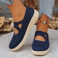 thumbnail image 4 of Domzle Orthopedic Shoes for Women Wide Width Breathable Knit Slip On Walking Sneakers with Arch Support Comfortable Lightweight Non Slip Casual Work Shoes Blue 42, 4 of 8