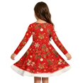 thumbnail image 4 of Grblisyd Girls Christmas Long Sleeve Dress Crew Neck Xmas Printed A-Line Dress Twirl Swing Party Dresses, 4 of 4