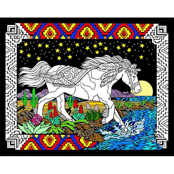 Midnight Bronco - Fuzzy Velvet Coloring Poster 16x20 Inches