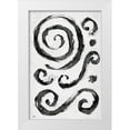 thumbnail image 3 of Elizabeth Medley 4x14 White Modern Wood Framed Wall Art Titled - Tribal Swirls II, 3 of 5