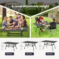 thumbnail image 6 of Topbuy Folding Camping Table Collapsible Aluminum Roll Up Beach Table with Carrying Bag 4-Level Adjustable Height Dark, 6 of 7