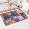 thumbnail image 4 of Colorful Pioneer Flower Patchwork Bathroom Rugs Mat,Non Slip Microfiber Bathroom Rug,Rubber Backing,Soft Bathroom Mats for Bathroom Floor,Tub and Shower,17x27in(43x68cm), 4 of 5