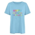 thumbnail image 3 of Camiseta de Profesor de Mujeres, 100 Días Feliz de la Escuela Imprimir Carta de Manga Corta para el Uso Casual Y de Fiesta, la Enseñanza Tee de Moda Temática, 3 of 4