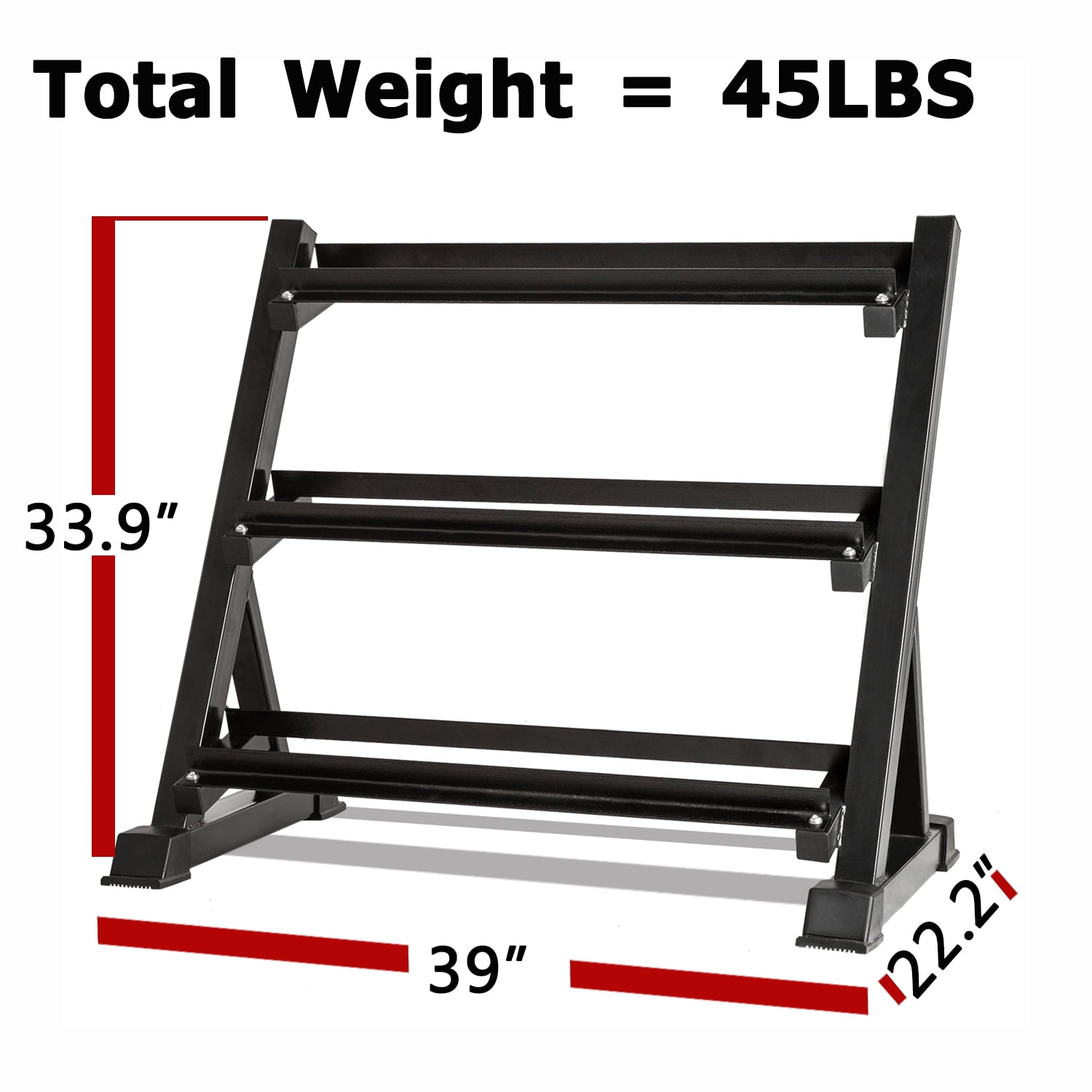 PEXMOR 3 Tier 660 lbs Heavy Duty Steel Dumbbell Rack Quick Assembly for Home Gym Black Walmart